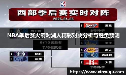 NBA季后赛火箭对湖人精彩对决分析与胜负预测